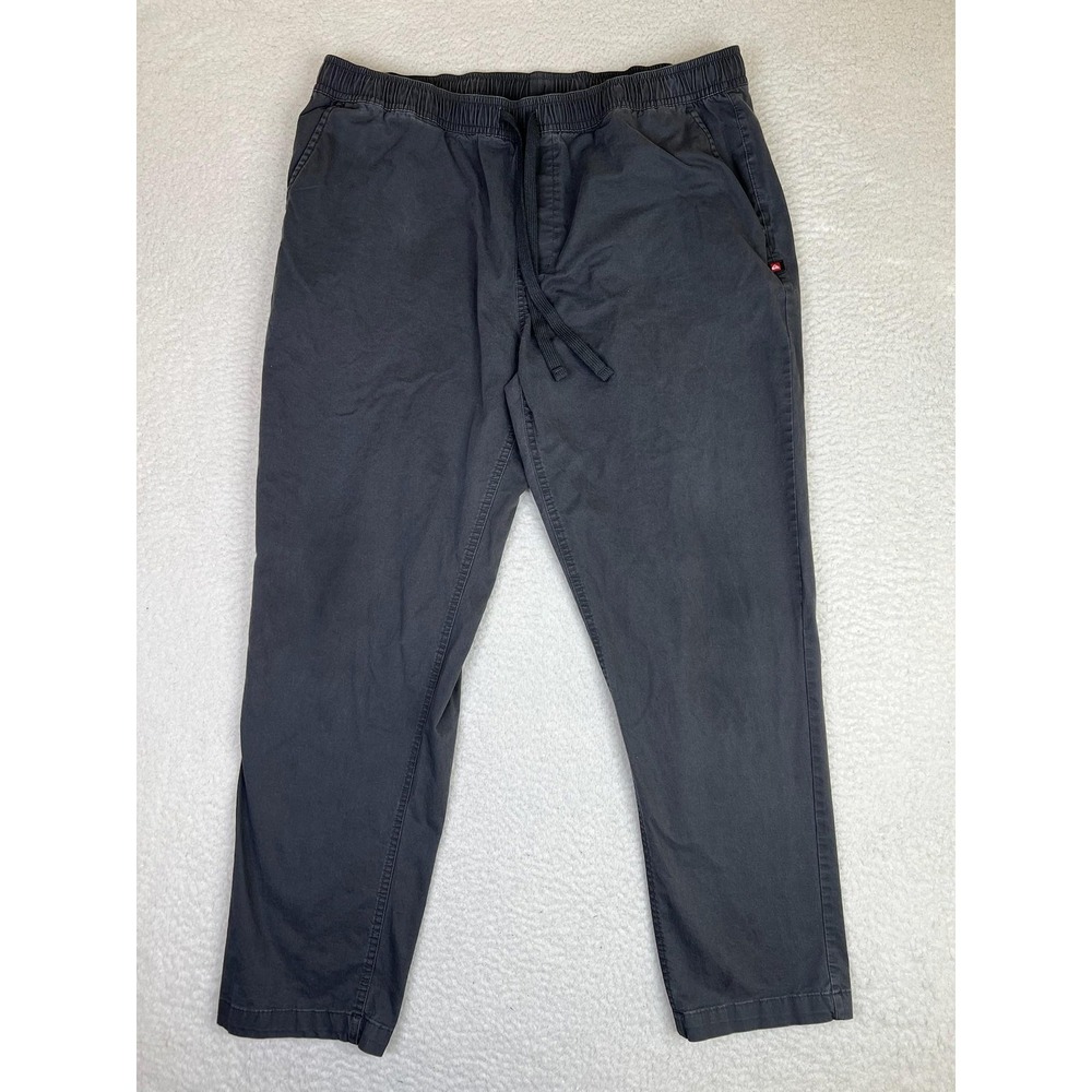 Quiksilver Pants Mens XL Gray Jogger Seaside Stretch Drawstring Elastic Waist